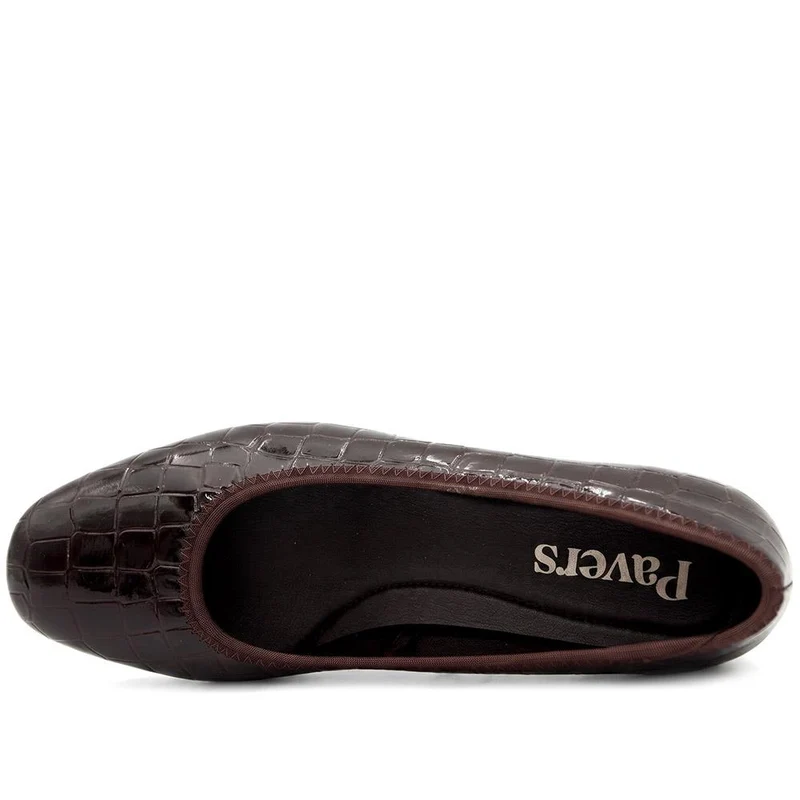 Smart Patent Block Heel Court Shoes - SANYI44015 / 329 911 - Dark Brown