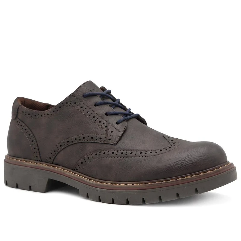 Casual Lace Up Shoes W/ Brogue Detailing - GANG44007 / 329 927 - Brown