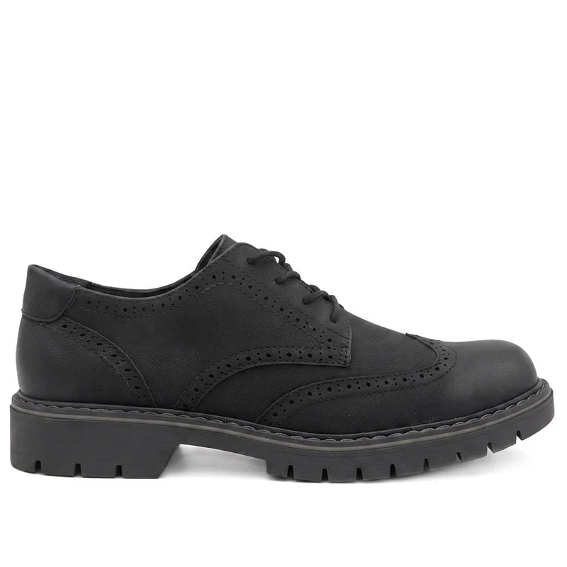 Casual Lace Up Shoes W/ Brogue Detailing - GANG44007 / 329 927 - Black