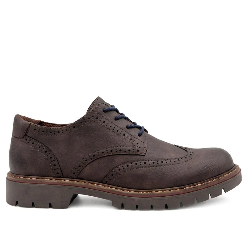 Casual Lace Up Shoes W/ Brogue Detailing - GANG44007 / 329 927 - Brown