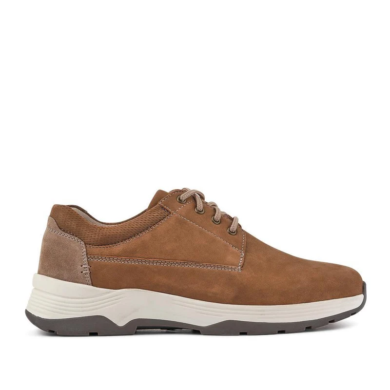 Extra-Wide Leather Casual Shoes - KRISTOPH / 326 962 - Brown