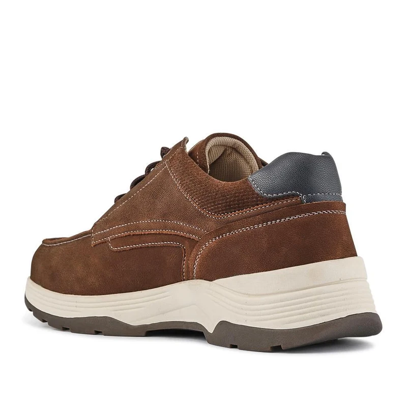 Extra-Wide Leather Casual Shoes - KRISTOPH / 326 962 - Brown