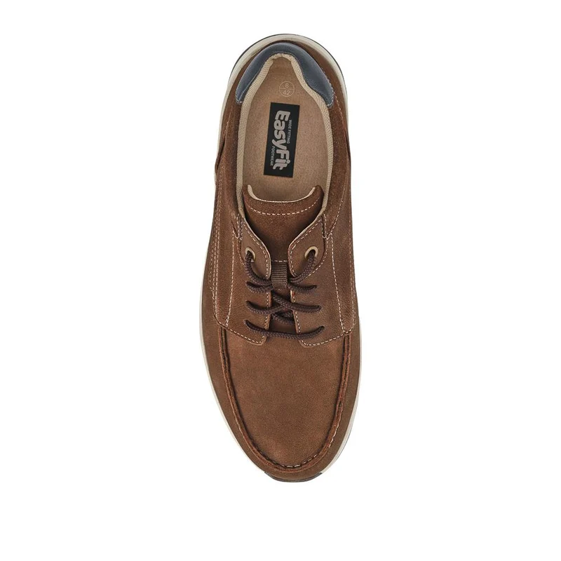 Extra-Wide Leather Casual Shoes - KRISTOPH / 326 962 - Brown