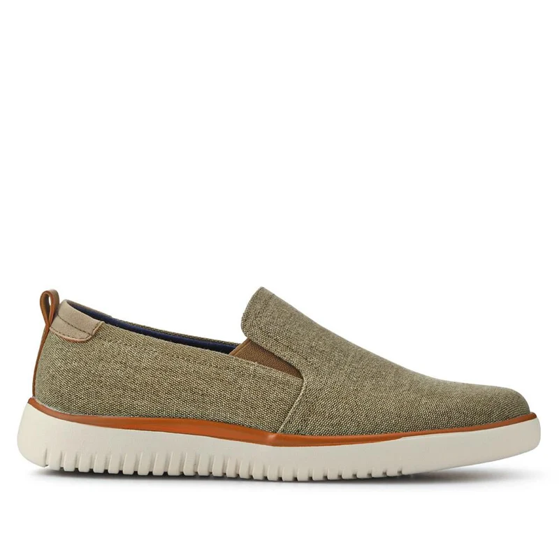 Wide-Fit Fabric Slip-On Shoes - XINGH41005 / 327 186 - Taupe