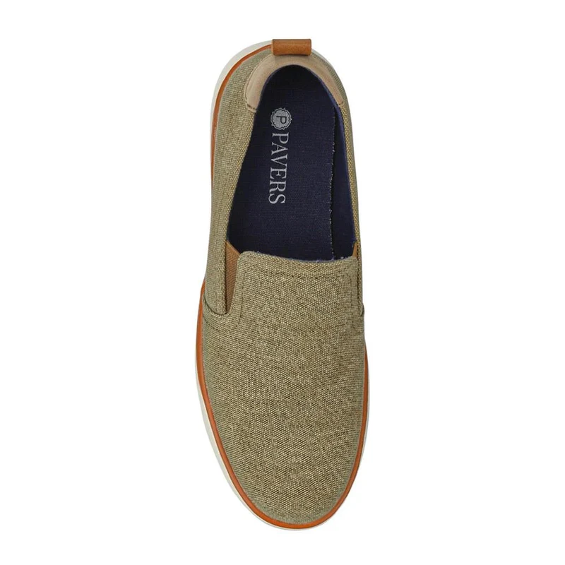 Wide-Fit Fabric Slip-On Shoes - XINGH41005 / 327 186 - Taupe