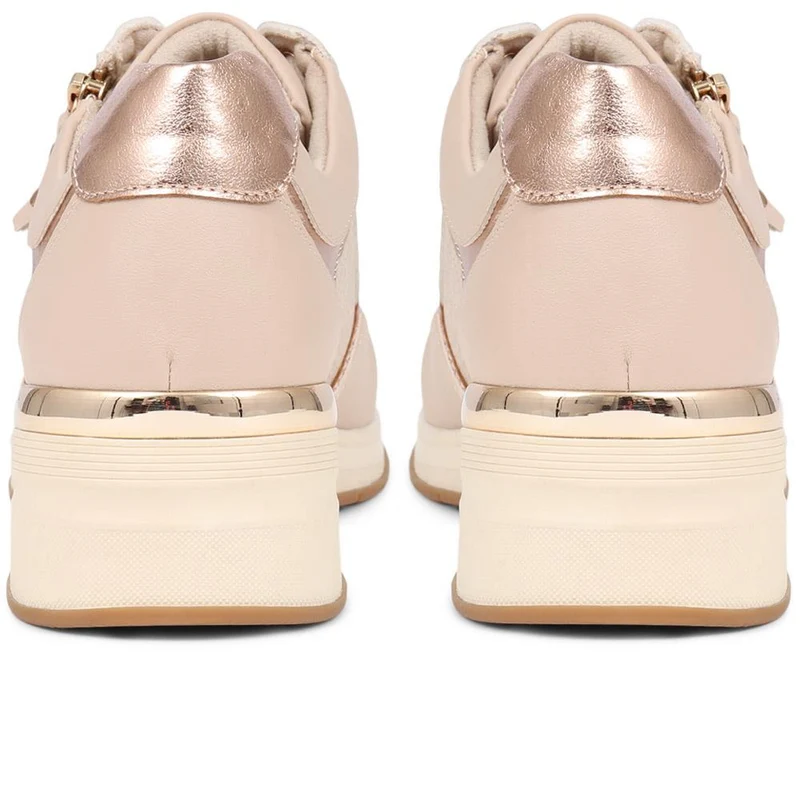 Metallic Accent Wedge Trainers - BELWOIL39019 / 325 106 - Beige