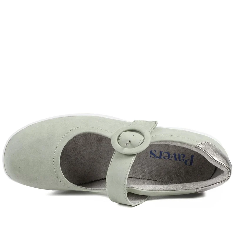 Casual Buckle Fasten Mary Janes - WBINS43015 / 328 824 - Sage