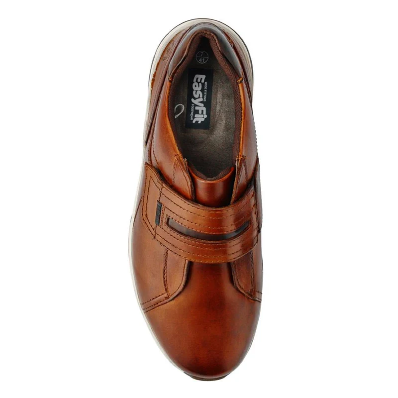 Wide-Fit Touch-Fasten Shoes - CALLUM / 326 961 - Cognac