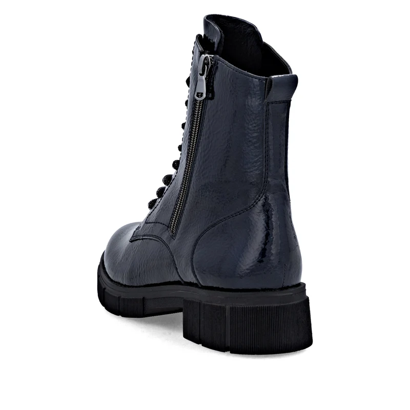 Remonte Damen Fashion Fleece-gefütterte Lackstiefelette | Blau