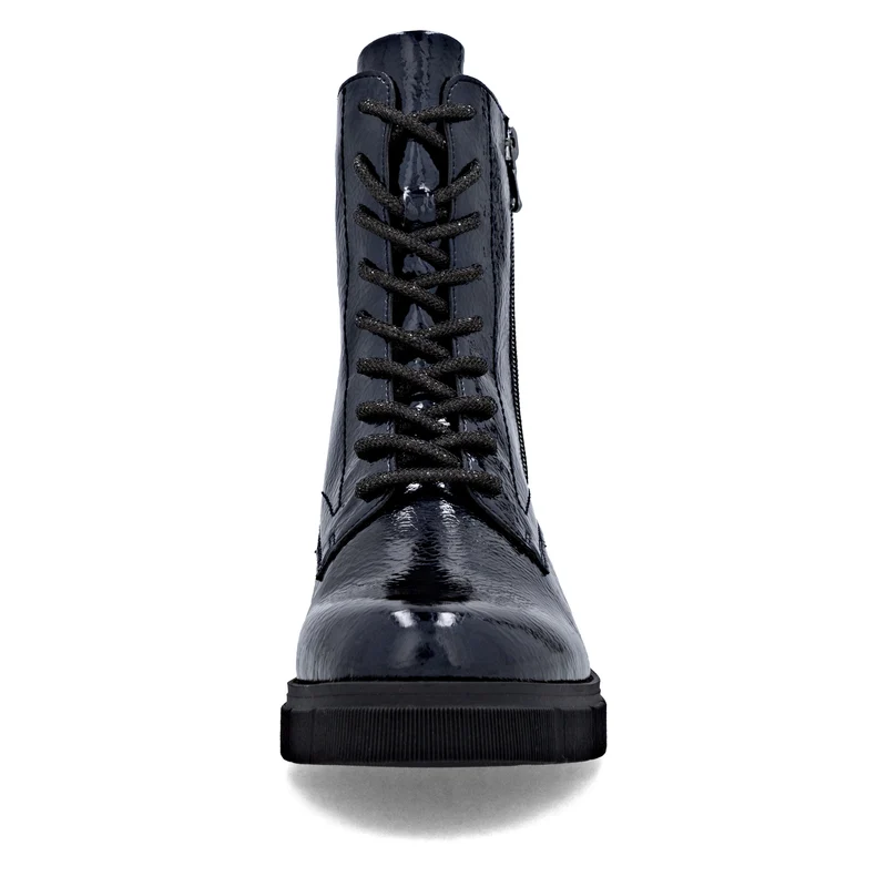 Remonte Damen Fashion Fleece-gefütterte Lackstiefelette | Blau