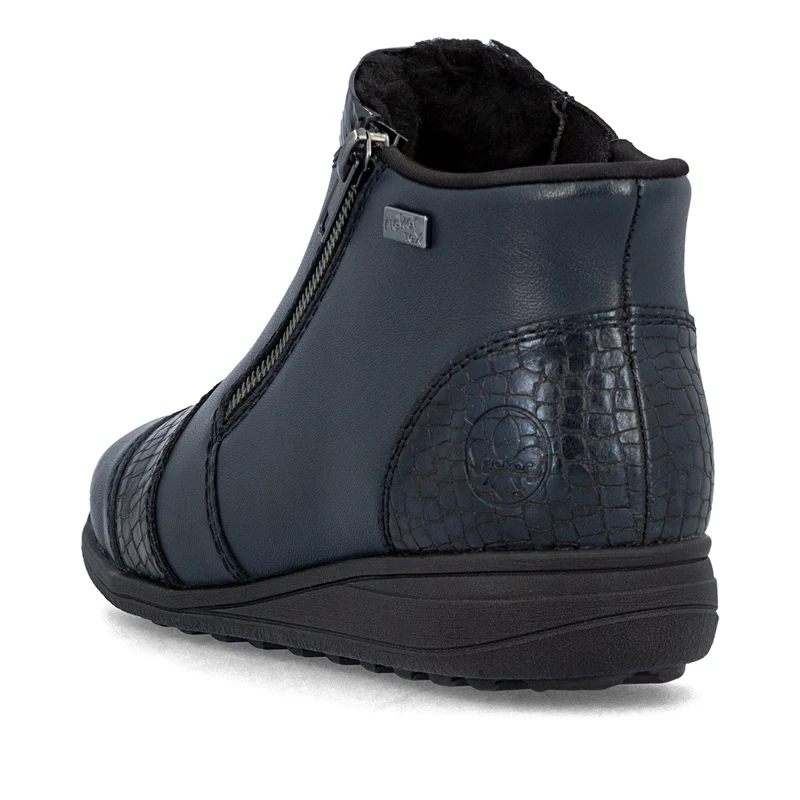 Rieker Damen Stiefeletten aus Leder mit Fleecefutter | Blau