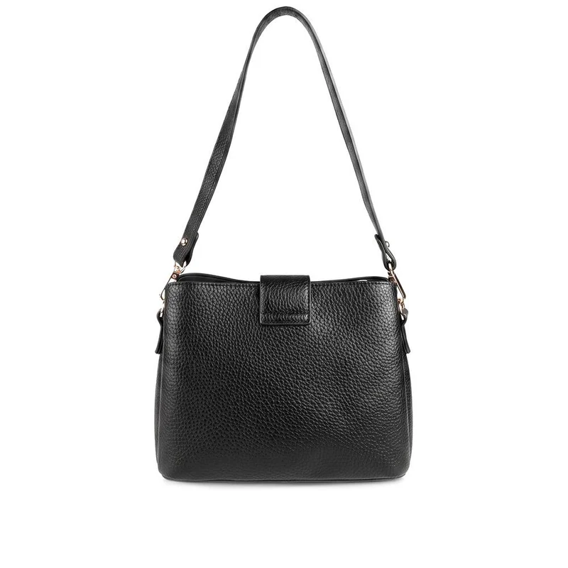 Faux Leather Daily Crossbody Bag - HETIA44004 / 329 962 - Black