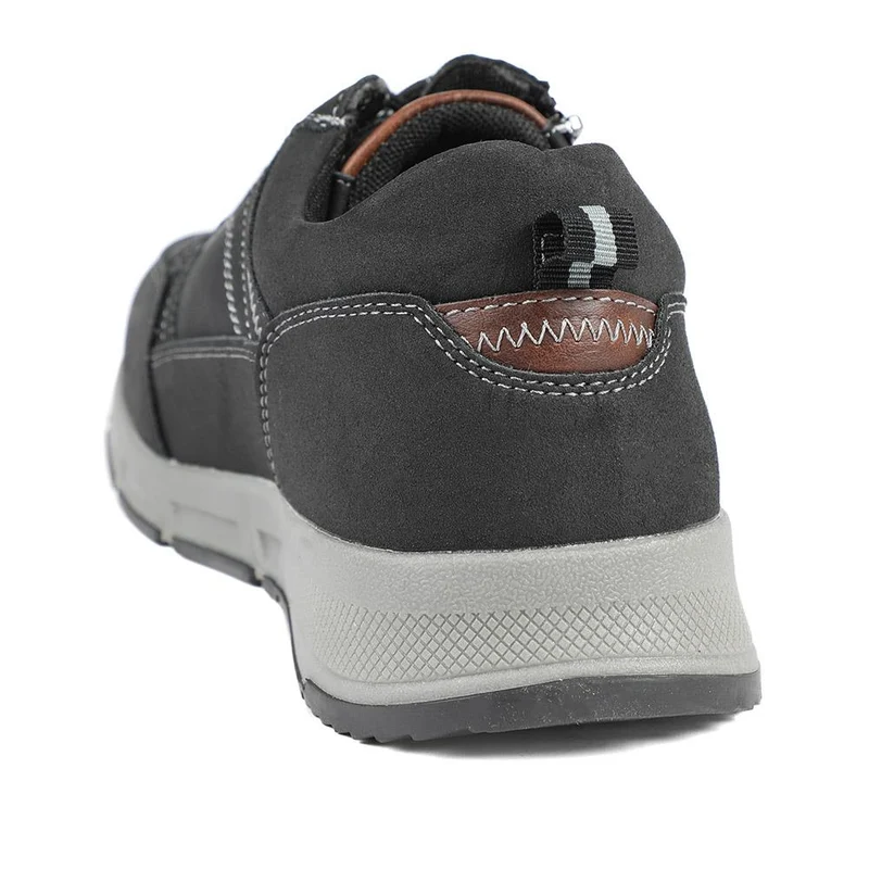 Wide Fit Zip & Lace Fasten Casual Trainers - WBINS42069 / 327 866 - Black