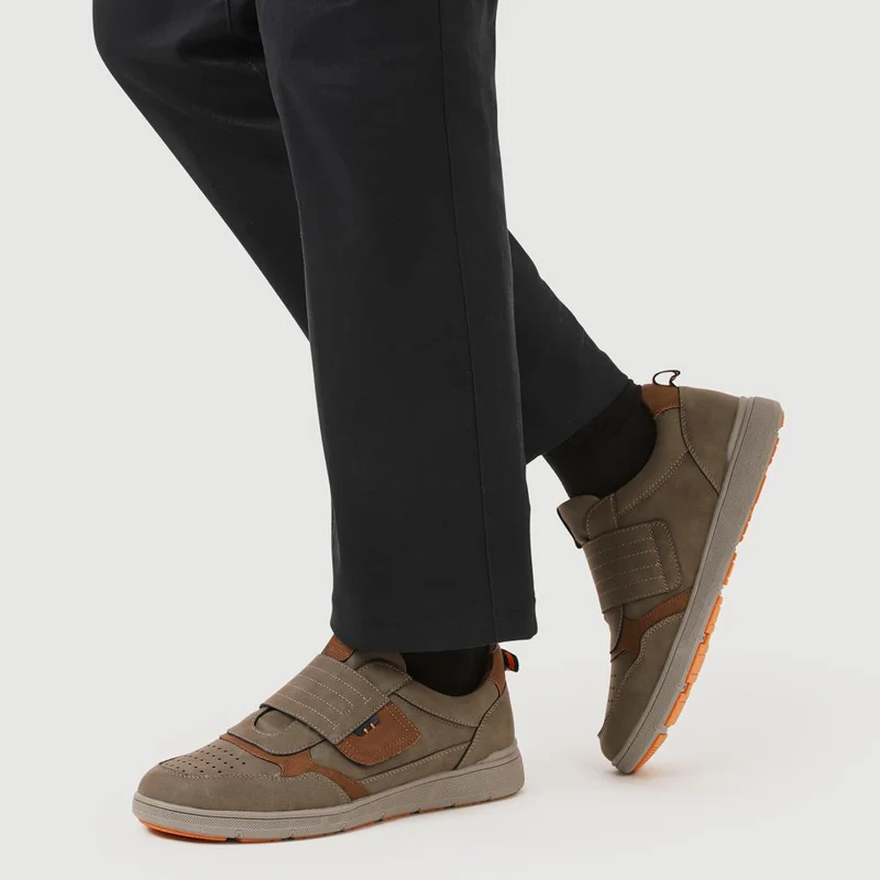 Wide-Fit Touch-Fasten Comfort Shoes - GANG41014 / 327 577 - Khaki