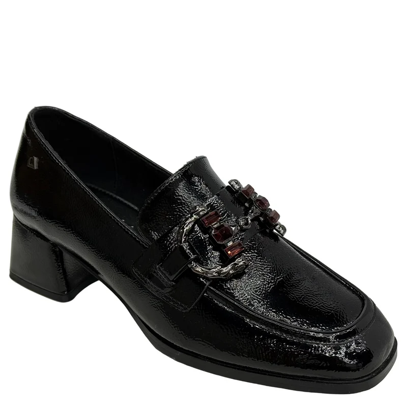 Una Healy Damen Wagon Wheel Lackschuh | Schwarz