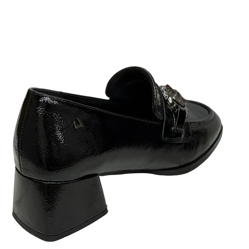 Una Healy Damen Wagon Wheel Lackschuh | Schwarz