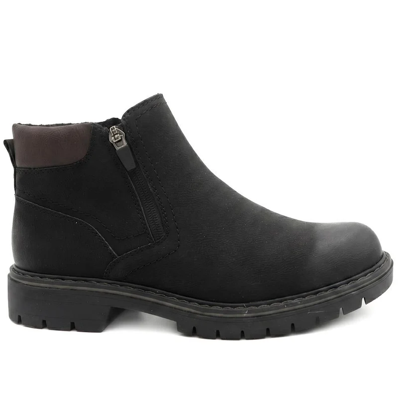 Chunky Sole Zip Fasten Boots - GANG44009 / 329 931 - Black