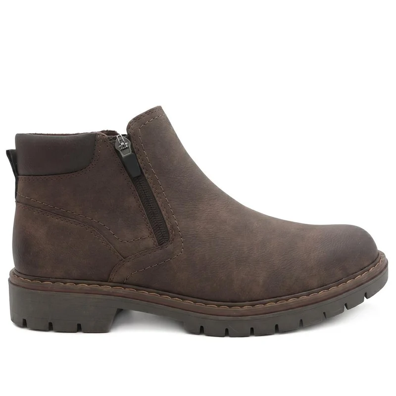 Chunky Sole Zip Fasten Boots - GANG44009 / 329 931 - Brown