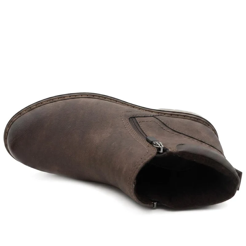 Chunky Sole Zip Fasten Boots - GANG44009 / 329 931 - Brown