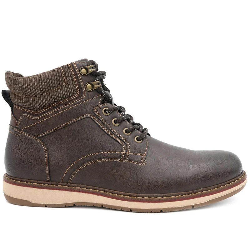 Casual Lace Up Boots - XINGH44010 / 330 034 - Brown