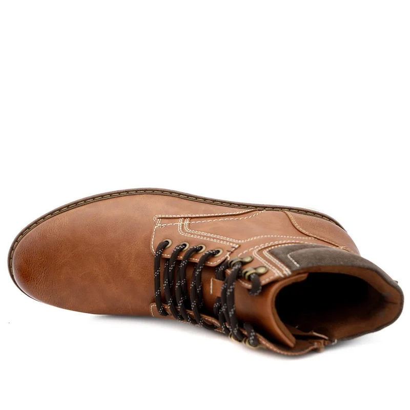 Casual Lace Up Boots - XINGH44010 / 330 034 - Tan