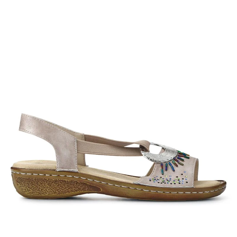Sleek Elasticated Sandals - WBINS41047 / 327 107 - Pewter