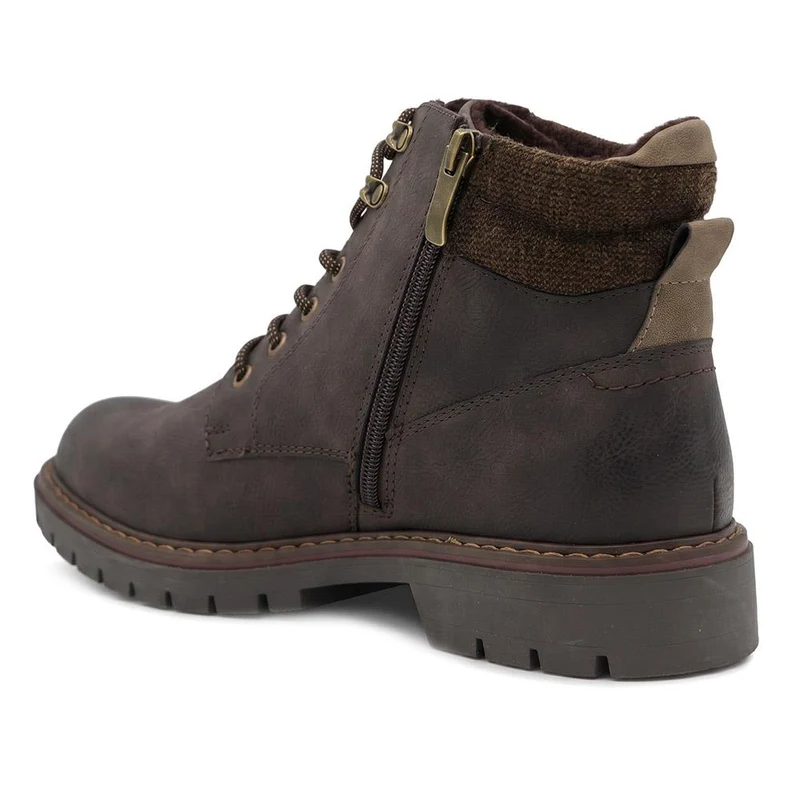Padded Cuff Lace Up Boots - GANG44011 / 329 939 - Brown