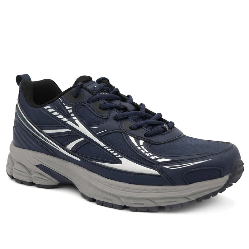 Wide Fit Rugged Lace Up Trainers - BOJIE44011 / 330 189 - Navy