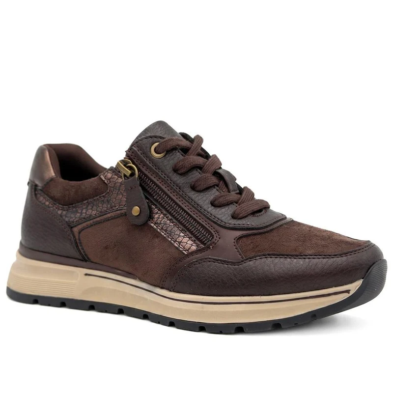 Breathable Zip & Lace Style Trainers - WOIL44043 / 329 619