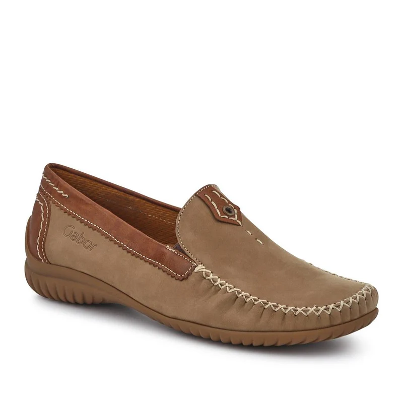 California Gabor Leather Stitched-Detail Loafers - GAB41531 / 327 037