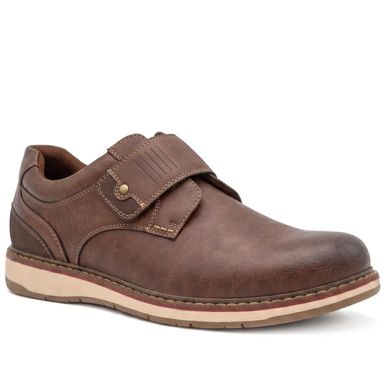 Adjustable Fit Comfy Monk Shoes - XINGH44008 / 330 037 - Brown