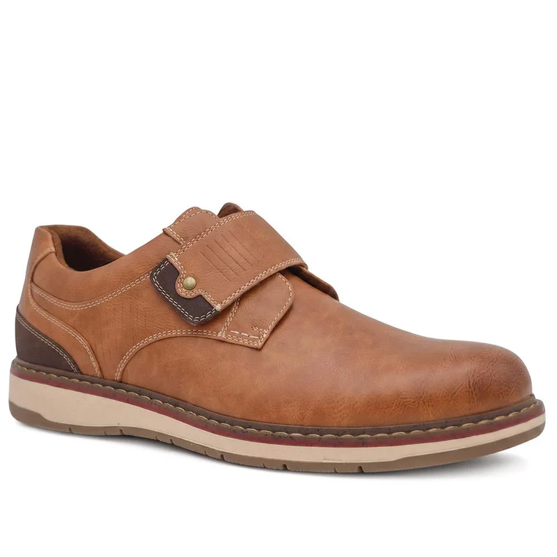 Adjustable Fit Comfy Monk Shoes - XINGH44008 / 330 037 - Tan