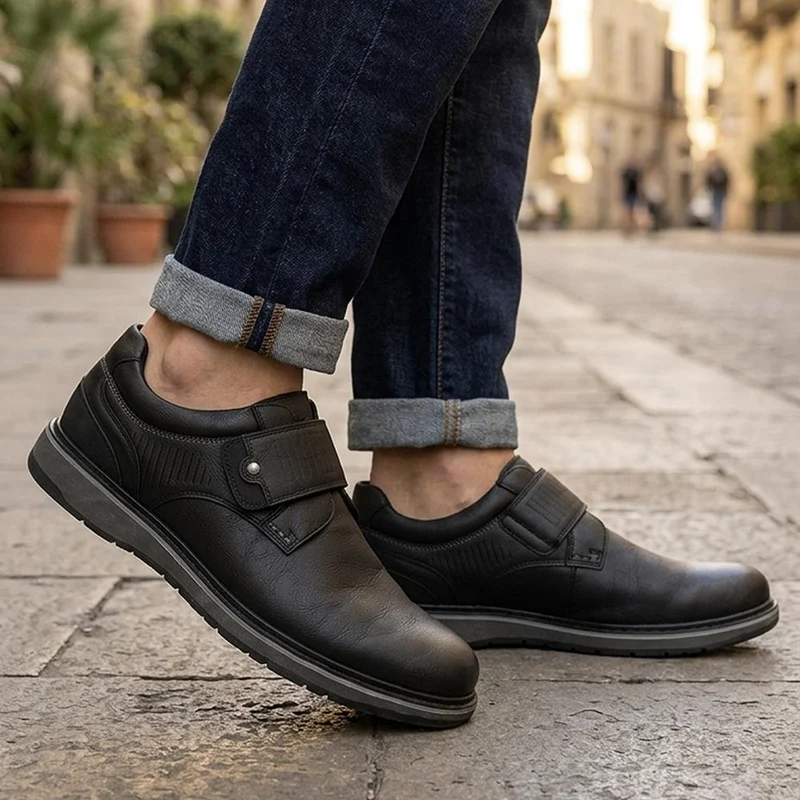 Adjustable Fit Comfy Monk Shoes - XINGH44008 / 330 037 - Black