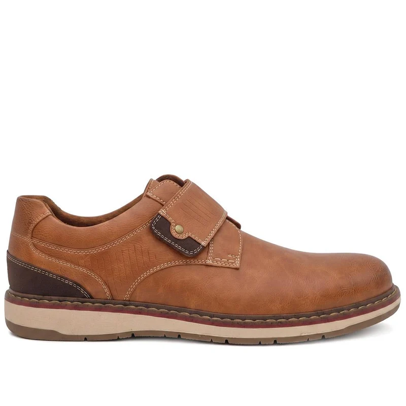 Adjustable Fit Comfy Monk Shoes - XINGH44008 / 330 037 - Tan