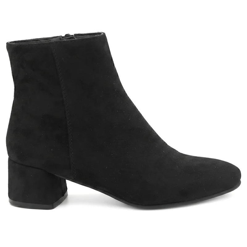 Smart Block Heel Ankle Boots With Warm Lining - WBINS44008 / 329 643 - Black