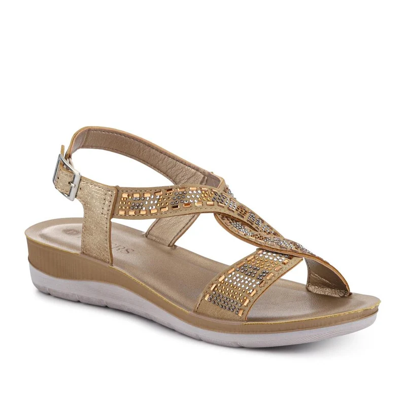 Embellished Slingback Sandals - INB41024 / 327 318 - Gold