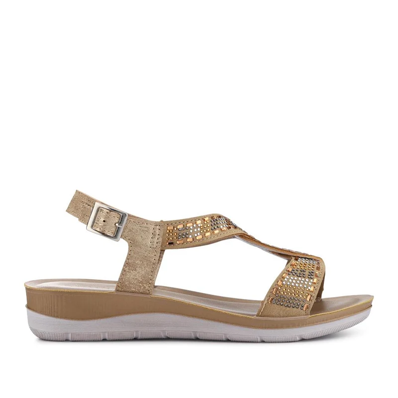 Embellished Slingback Sandals - INB41024 / 327 318 - Gold