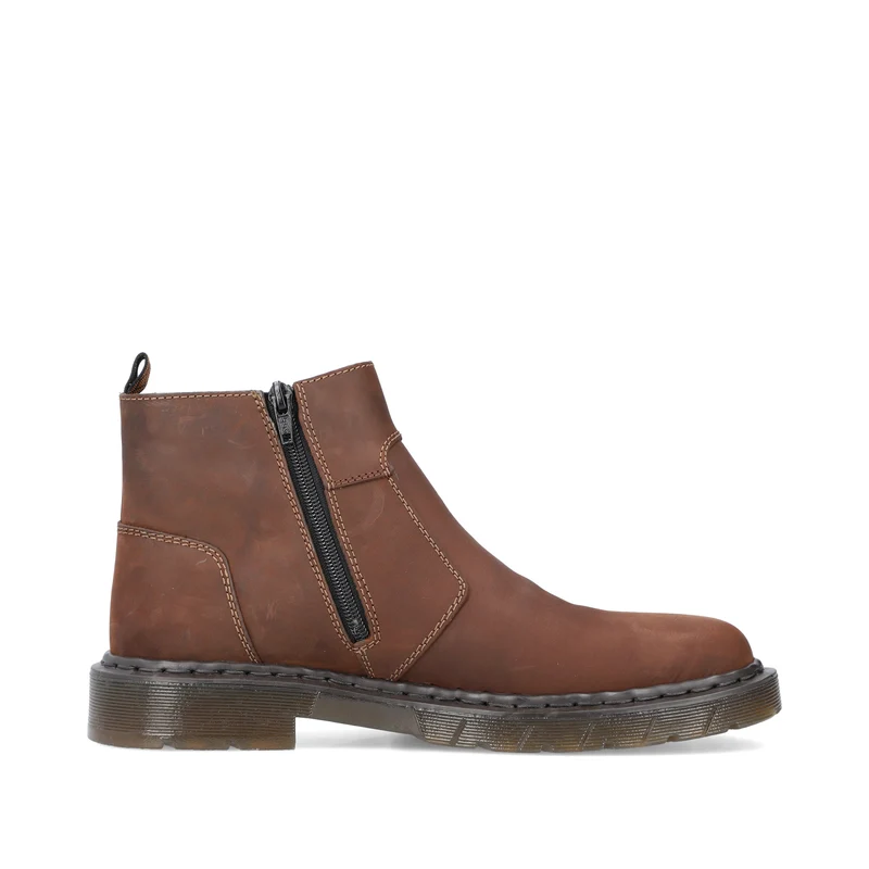 Rieker Herren-Lederjacke mit Wollfutter Chelsea Stiefel | Braun