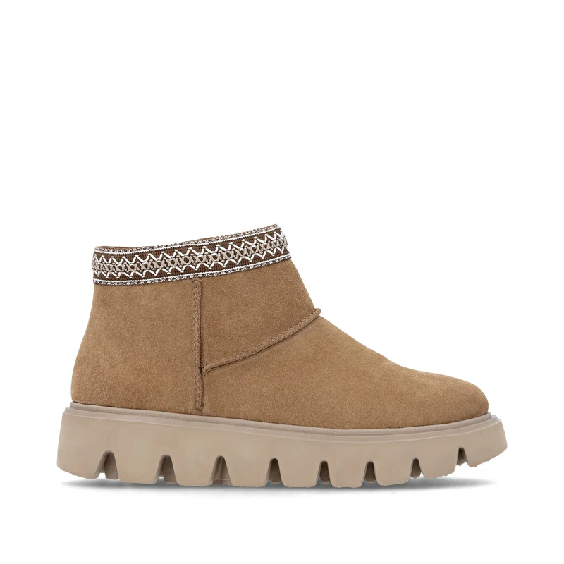 Rieker Lässiger Wildlederstiefel für Damen | Hellbraun