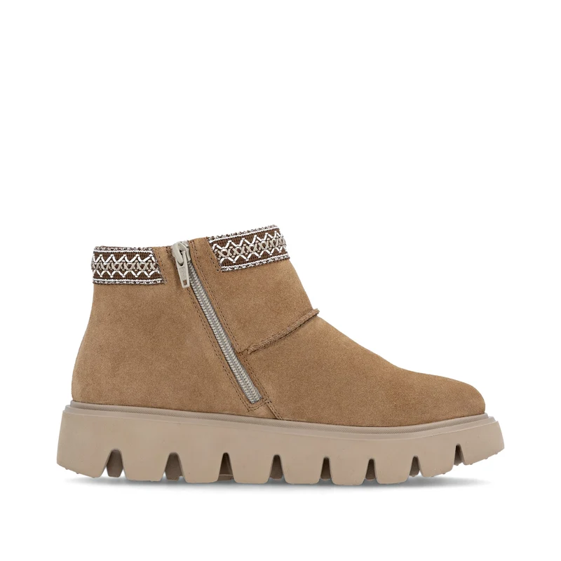 Rieker Lässiger Wildlederstiefel für Damen | Hellbraun