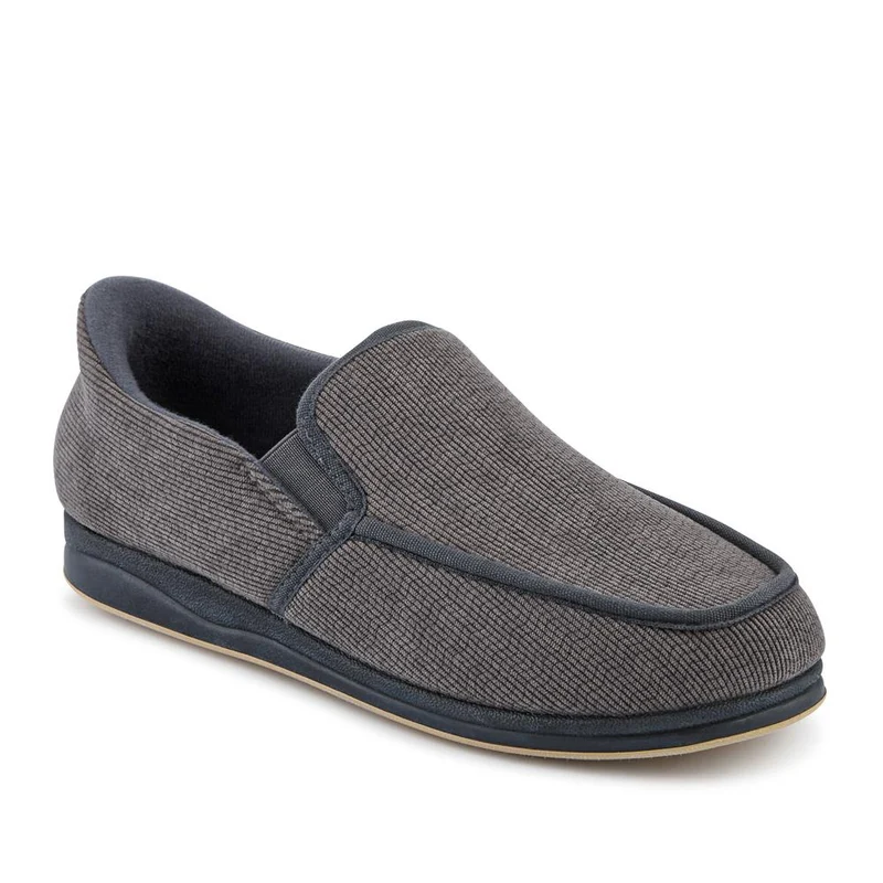 Easy Step In Extra Wide Corduroy Slippers - QING42009 / 327 900 - Grey