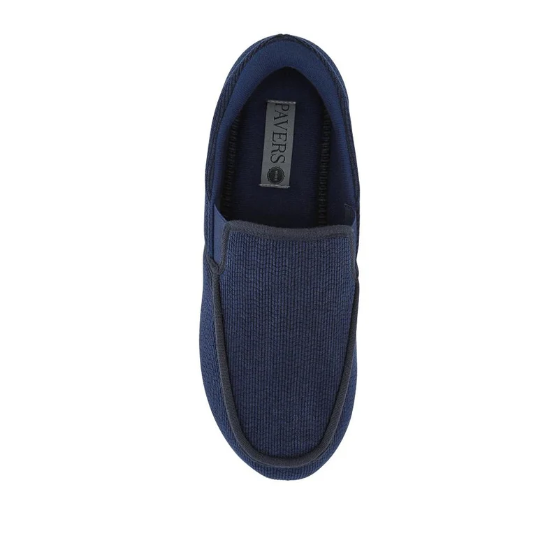 Easy Step In Extra Wide Corduroy Slippers - QING42009 / 327 900 - Navy