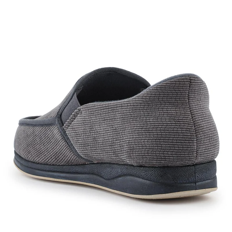 Easy Step In Extra Wide Corduroy Slippers - QING42009 / 327 900 - Grey