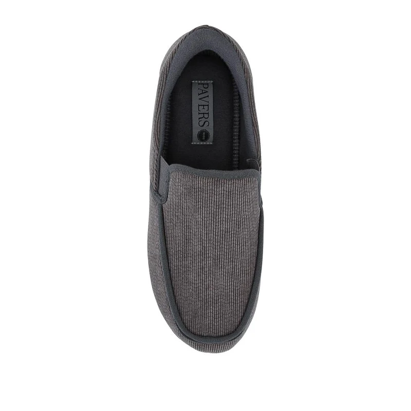 Easy Step In Extra Wide Corduroy Slippers - QING42009 / 327 900 - Grey