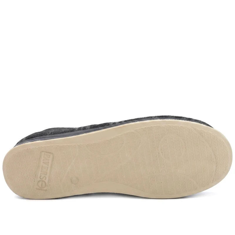 Easy Step In Wide Fit Grip Sole Slippers - QING42025 / 328 174 - Black Check