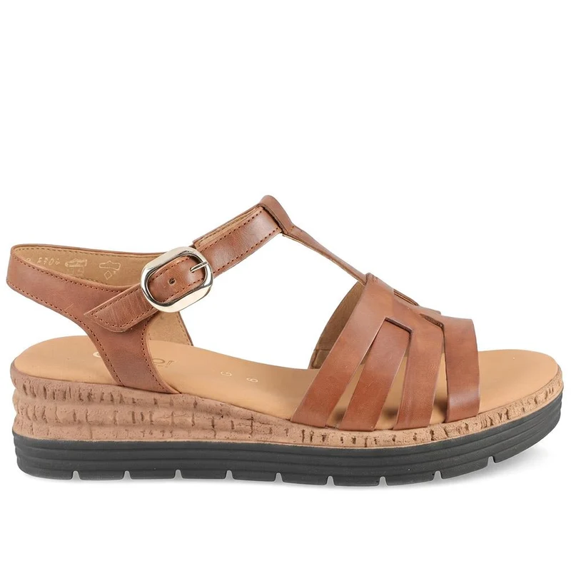 Gabor Leather Buckle Fasten Sandals - GABC44512 / 330 260 - Brown