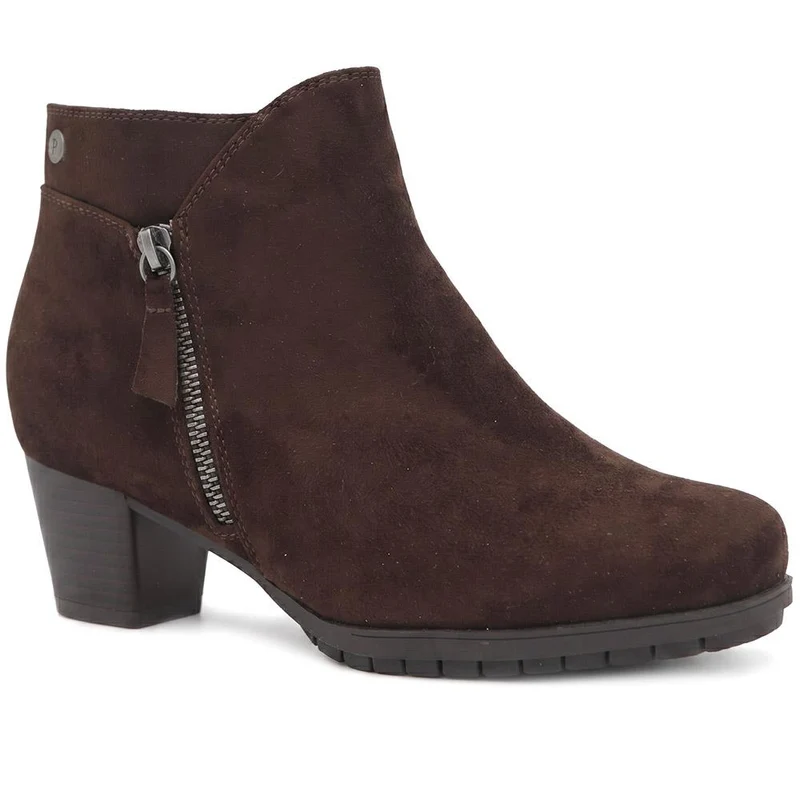 Wide Fit Smart Zip Up Ankle Boots - WOIL42018 / 327 950