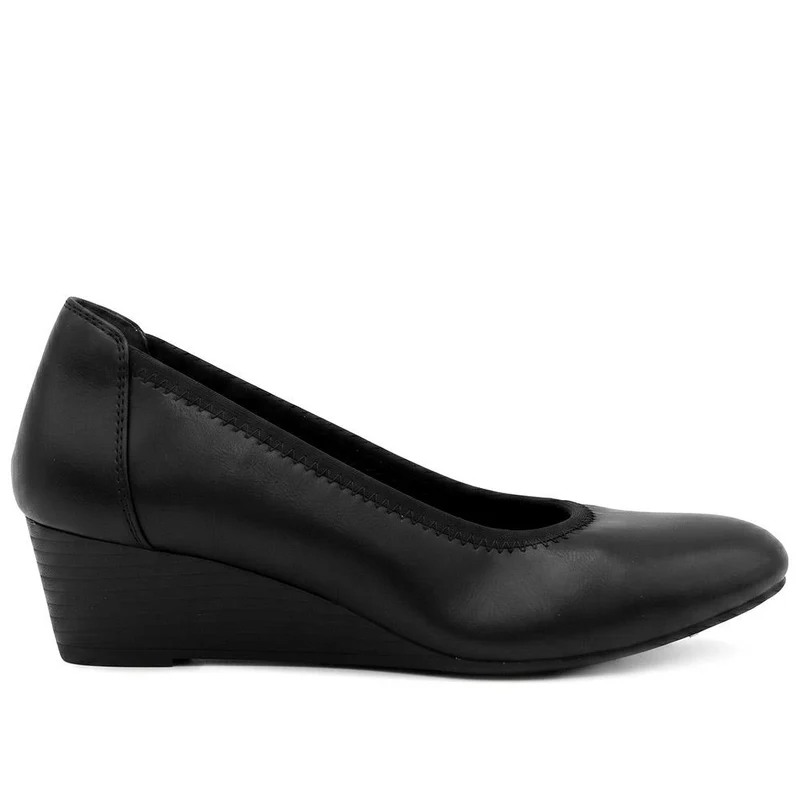 Smart Wedge Heel Court Shoes - SANYI44010 / 329 823 - Black