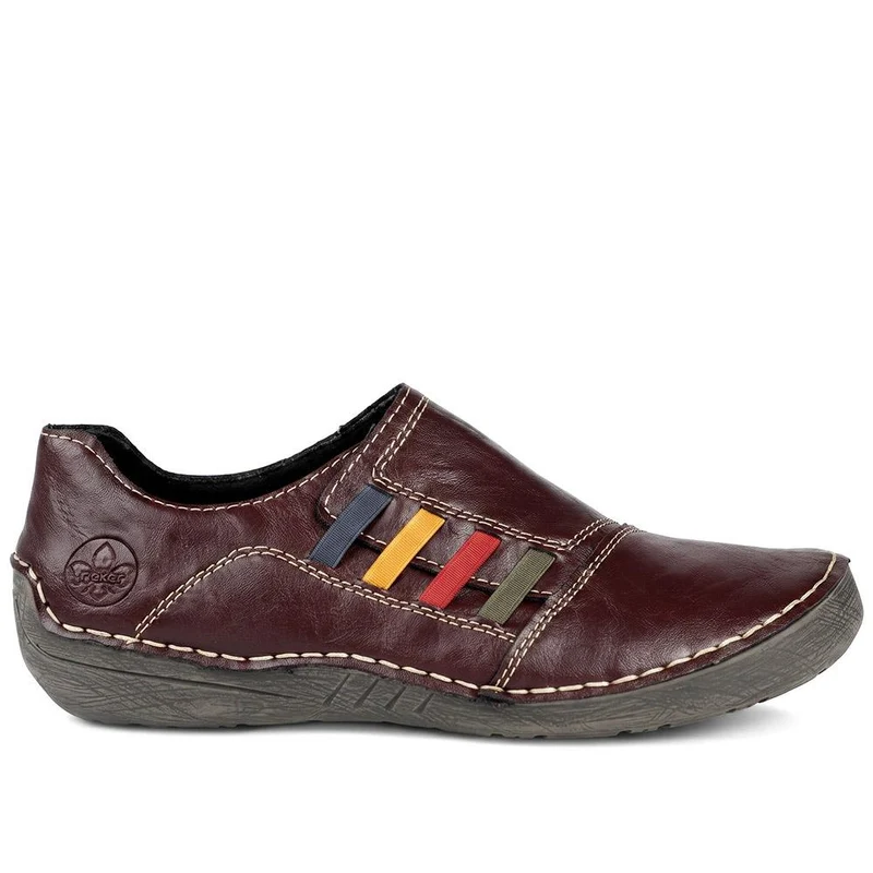 Rieker Stitch Pattern Slip-On Shoes - RKR42509 / 327 795 - Purple