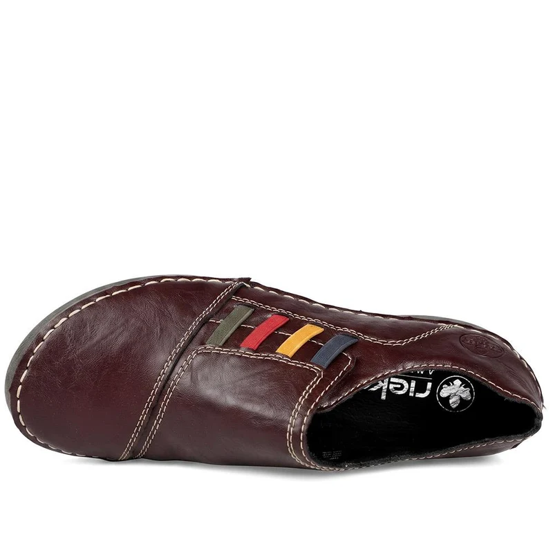 Rieker Stitch Pattern Slip-On Shoes - RKR42509 / 327 795 - Purple